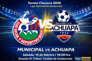 Municipal vs Achuapa EN VIVO hoy: hora, estadio y dónde ver la jornada 6 del Clausura 2026